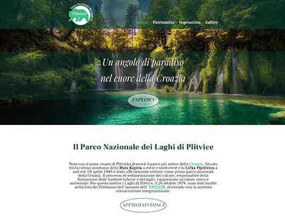 Mockup sito web Parco Nazionale dei Laghi di Plitvice