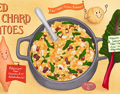 Spiced Chard Super Food Recipe Illustration