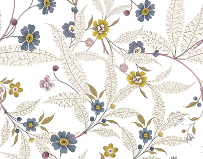 Folk Flower - Textile patterns for Polish Linen