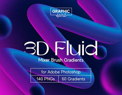 3D Fluid Mixer Brush Gradients for Adobe Photoshop