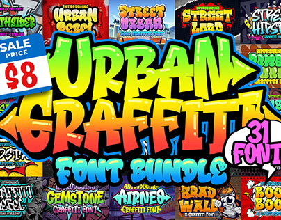 Urban Graffiti Font Bundle Free | #freefonts #premium