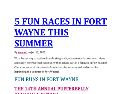 5 Fun Races in Fort Wayne this Summer