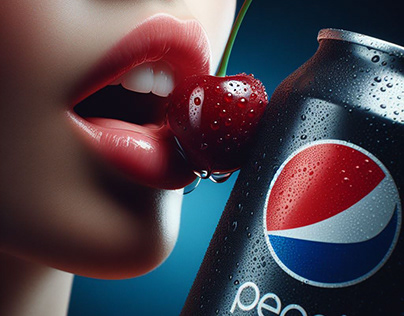 Using AI to create example key visual of Pepsi Cherry