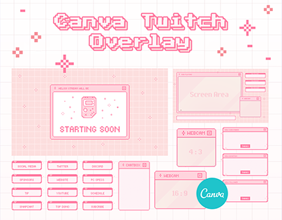 Canva Animated Twitch Overlay Cute Pixel Window