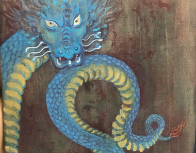 Dragon Silk Painting