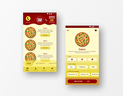 Pizza Planet App Prototype