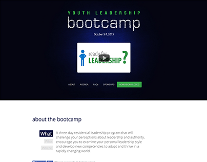 Youth Leadership Bootcamp - Landing Page