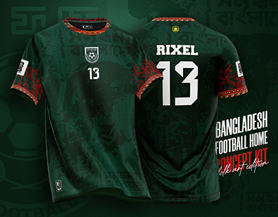 Bangladesh Football Concept Kit 2024 | Free Mockup