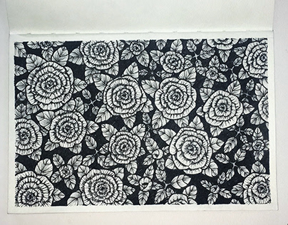 Pen & Ink - Bloom Series (Rose Bush)