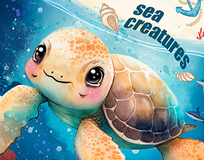 Coloring book "sea creatures" for children