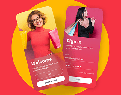 Welcome and Sign In Screens UI Design