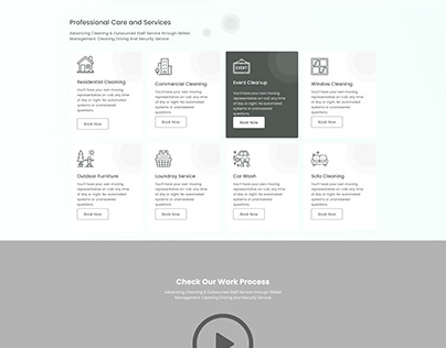Wireframe for cleaning services site