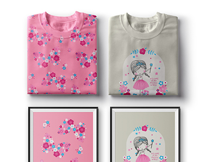 Girls Sleepwear Placement Print and AOP design