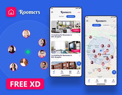 Roommates UX/UI Case Study — Free XD UI Design included