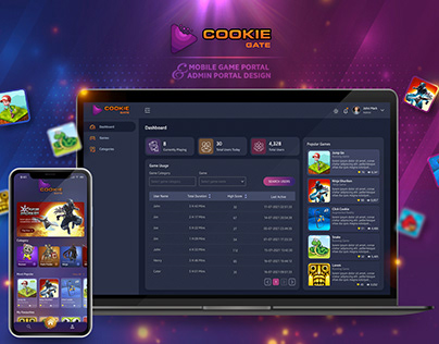 'Cookie Gate' Mobile Game Portal & Admin Portal Design