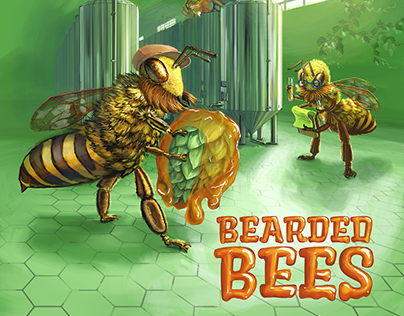 Bearded Bees Beer Label