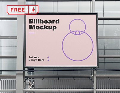 Free Billboard in Hall Mockup