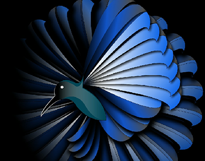 creative bird, single shape illustration