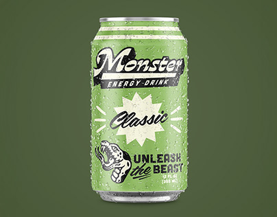Retro Monster Energy Packaging Design