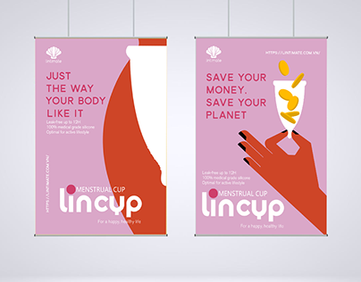 School project - Menstrual cup Lincup | Poster design