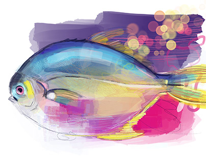 Digital illustrations fishes