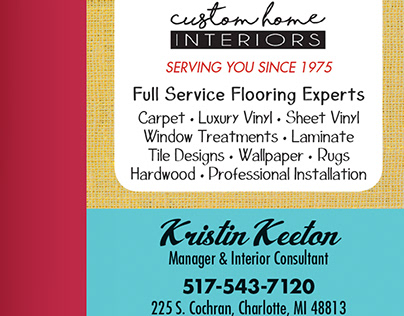 Custom Home Interiors Business Card