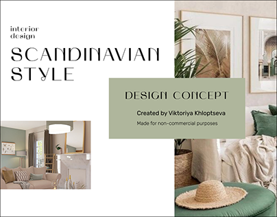 Landing page concept for scandinavian style in interior
