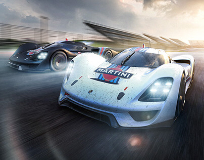 Porsche 908-04 Vision GT and fivesphere on the track