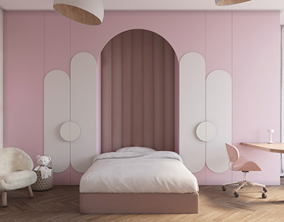 Interior design of a children's room for a girl