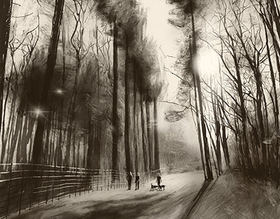 Digital illustration for book "English forest"