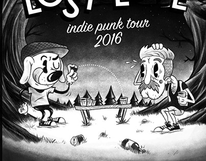 20's Cartoon punk poster (beer pong)