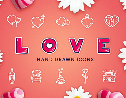 LOVE Hand Drawn Icons