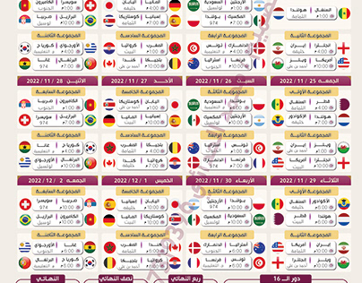جدول مباريات كأس العالم قطر 2022 World Cup schedule