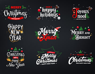 Set of christmas typography