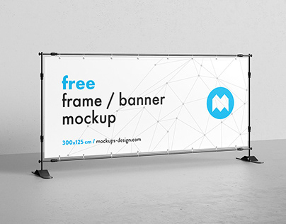 Free banner frame mockup / 300x125