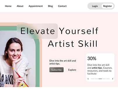 Online Art Class Web App Design | UX/UI | Landing Page