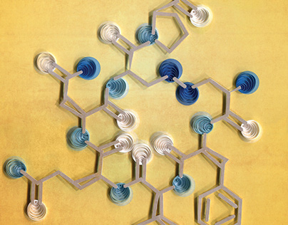 Oxytocin Molecule paper art