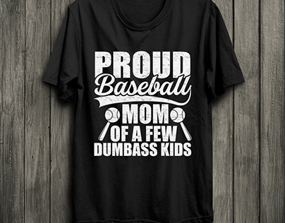 Baseball Mom Typography T-shirt Design