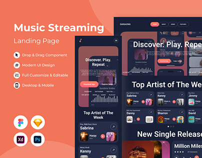EarGazing - Music Streaming Landing Page V2
