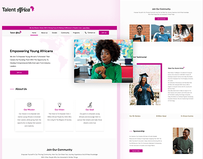 Talent Africa Landing page design