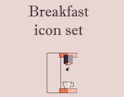 Breakfast icon set