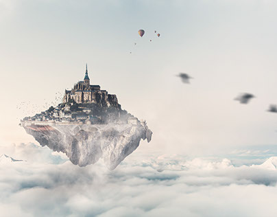 Flying Castle - Photoshop Composition