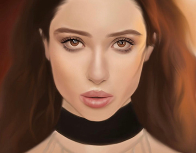 Digital illustration girl portrait (Russian actress)