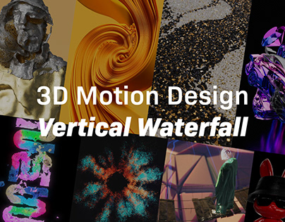 3D Motion Design - Vertical Waterfall