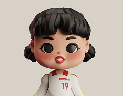 China Women national volleyball team cartoon image