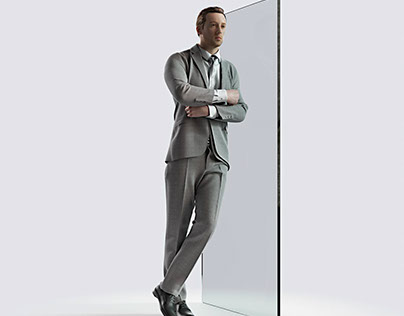 Ben Business, one outfit, multiple poses and props
