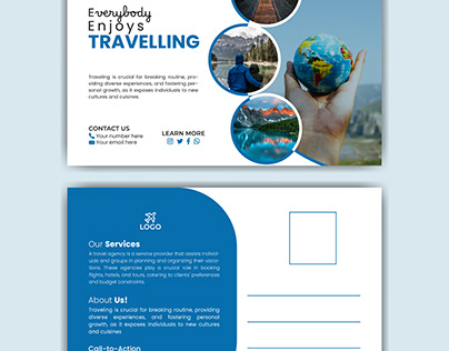 Travel agency post card design.