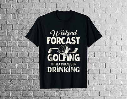 Weekend Forcast Golfing T-Shirt Design