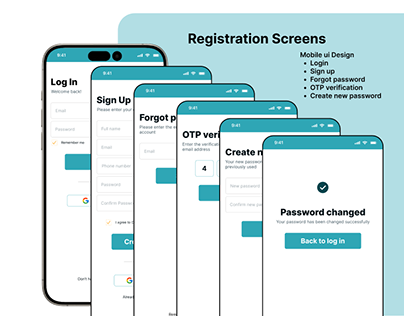 Mobile registration/Login screens