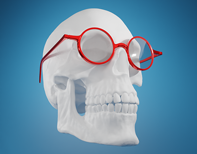 Crânio com óculos :P